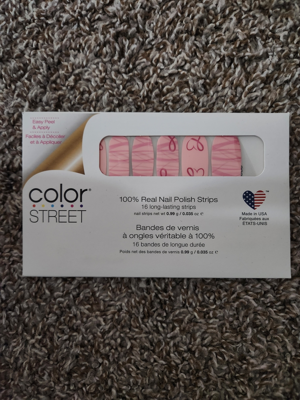 Color Street Pink Decorative Swirl Press-On Nail Strips